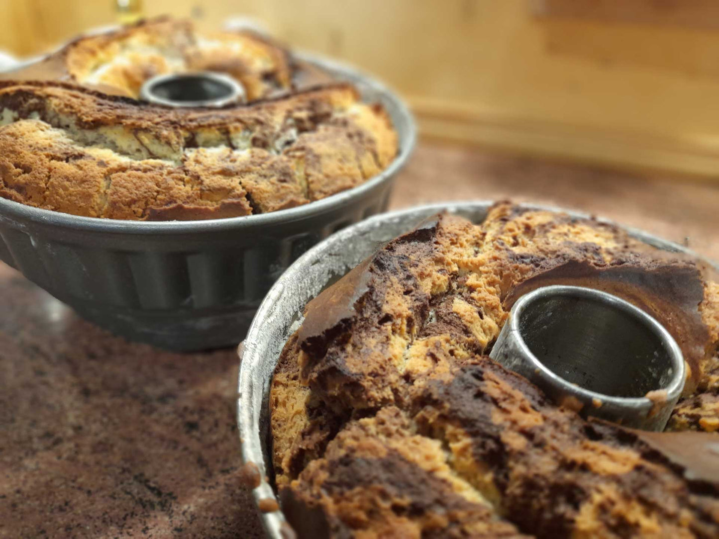 Marmorkuchen und Schokokuchen