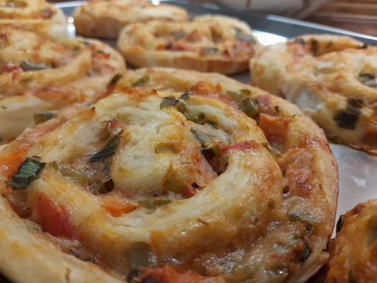 Blätterteig-Gemüse-Schnecken, herzhaft lecker