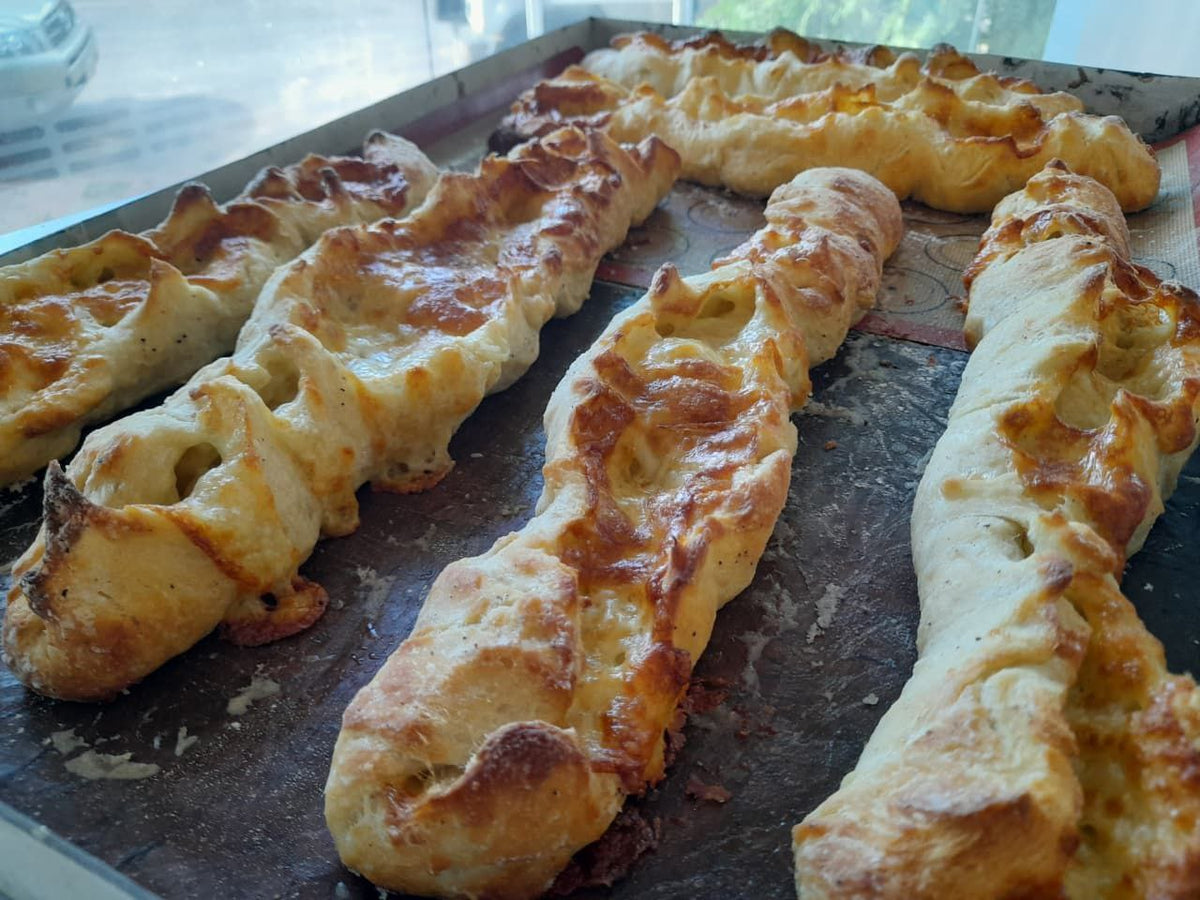 Kaesebaguette, sehr bekömmlich, knusprig und sehr lecker